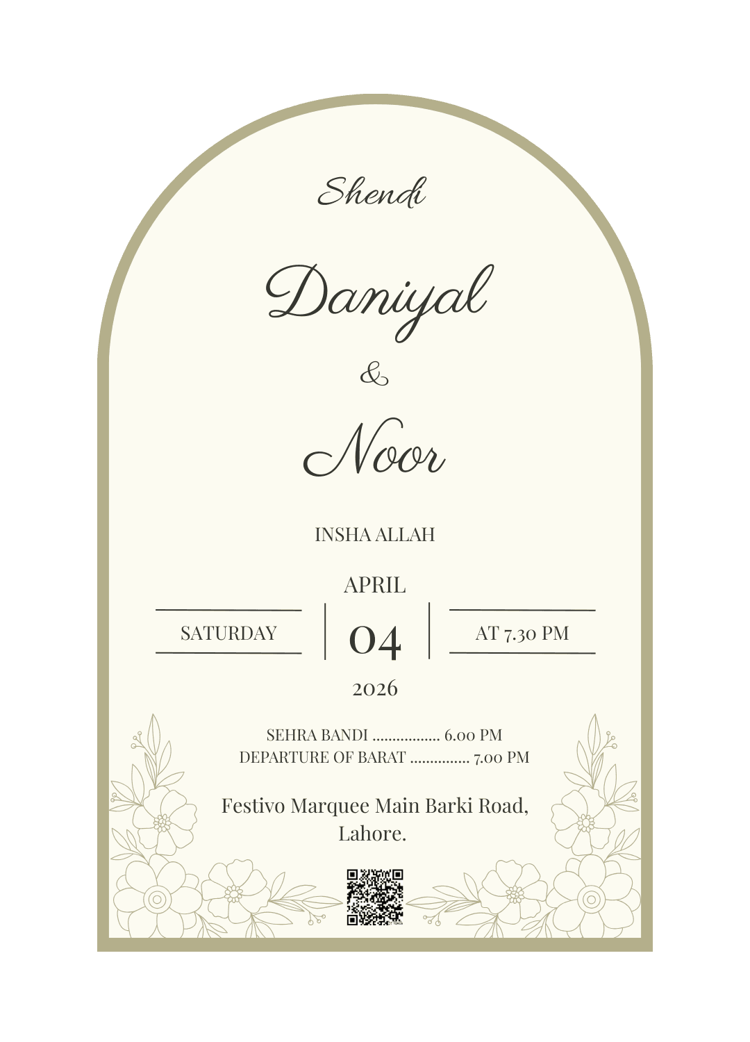 Wedding event two card